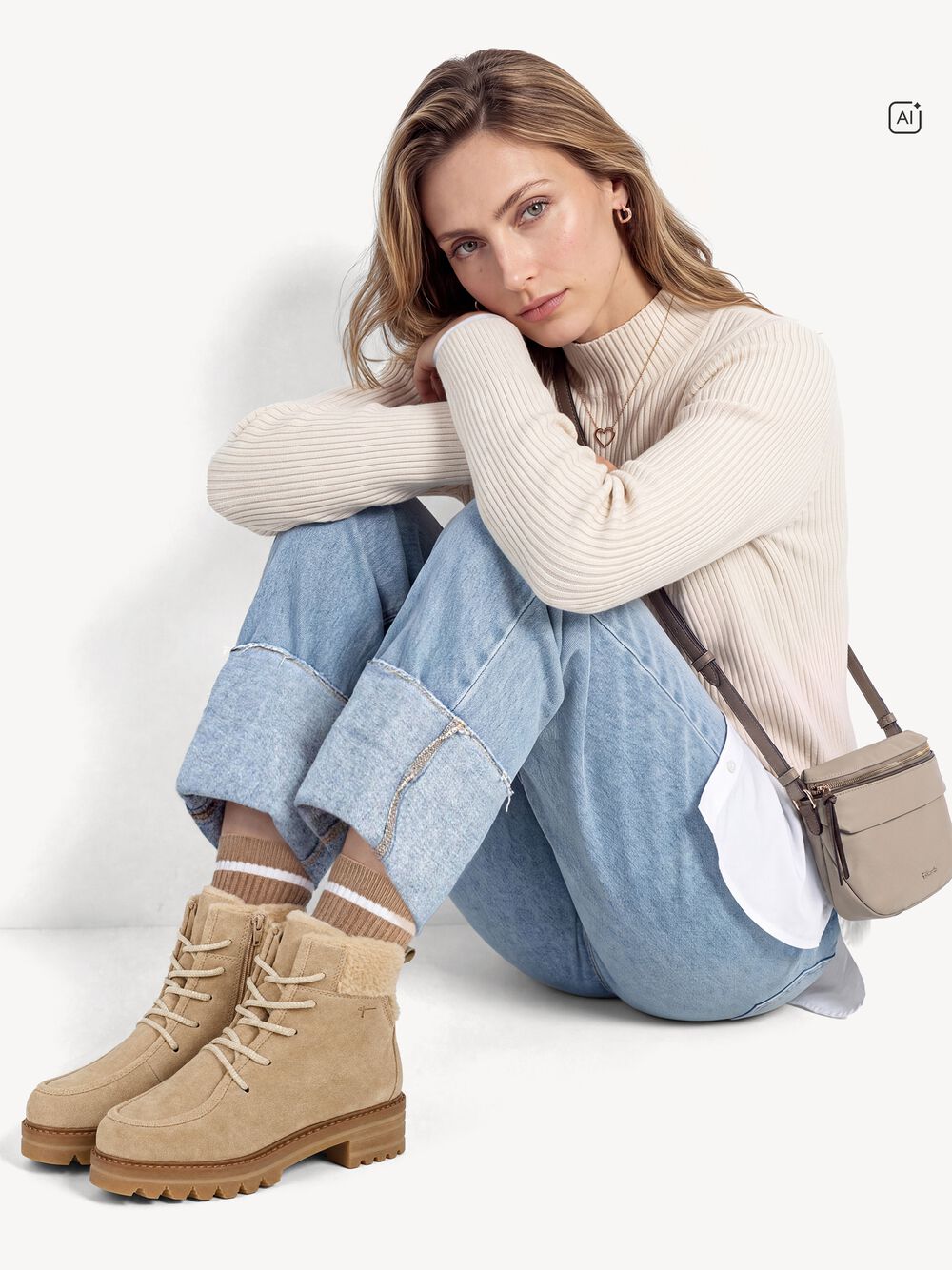 Tamaris Stiefelette Beige Warmfutter